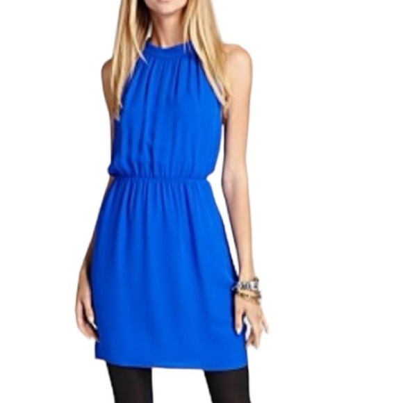 Theory Avrex Sleeveless Office Cocktail Silk Georgette Dress -Blue -Size 6 - NWT - Picture 1 of 11